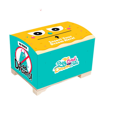 Colorful dream box with cartoon face design on a white background